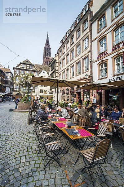 Frankreich Europa Straße Cafe Elsass Straßburg