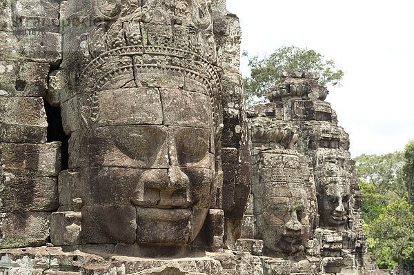 Stein groß großes großer große großen Südostasien UNESCO-Welterbe schnitzen Vietnam Angkor Asien Bayon Tempel Kambodscha Siem Reap