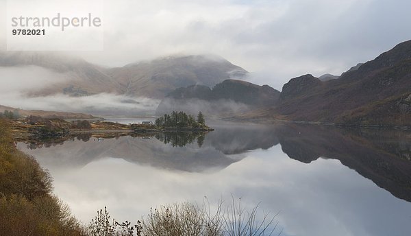 Europa Großbritannien lang langes langer lange Ansicht See Highlands Schottland