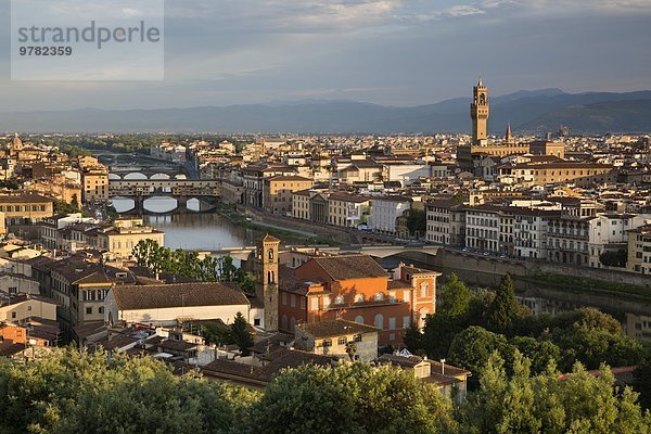 Europa über Ansicht Platz UNESCO-Welterbe David von Michelangelo Palast Schloß Schlösser Florenz Italien Toskana