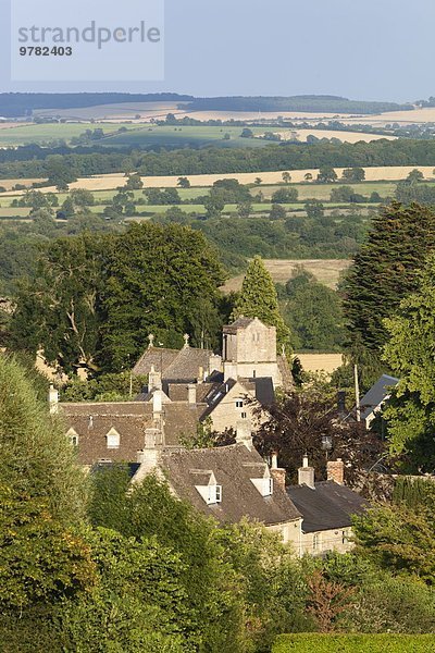 Europa Großbritannien über Dorf Ansicht Cotswolds England Gloucestershire