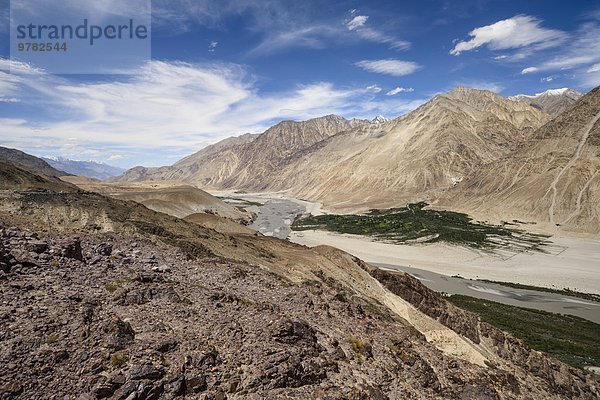 sehen Tal Dorf Nubra Valley Asien Indien Ladakh