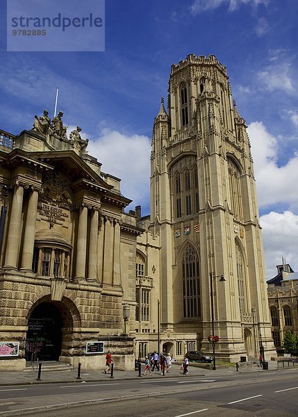 Denkmal Anschnitt Europa Großbritannien Gebäude Großstadt Kunst Museum Galerie Bristol England Universität