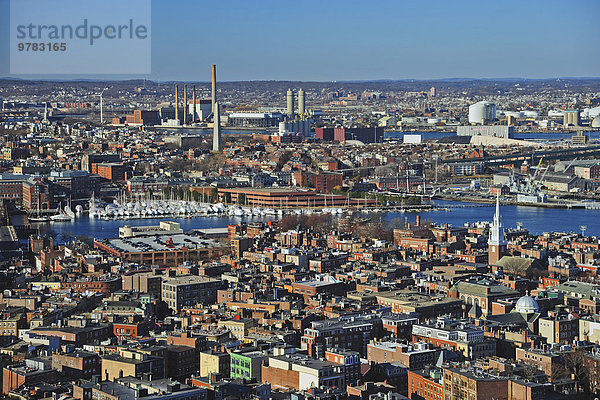 Siedlung Ansicht Luftbild Fernsehantenne Boston Charlestown