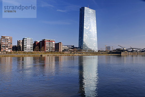 Neubau der Europäischen Zentralbank  Frankfurt am Main  Hessen  Deutschland  Europa