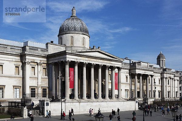 National Gallery  Trafalgar Square  London  England  Großbritannien  Europa