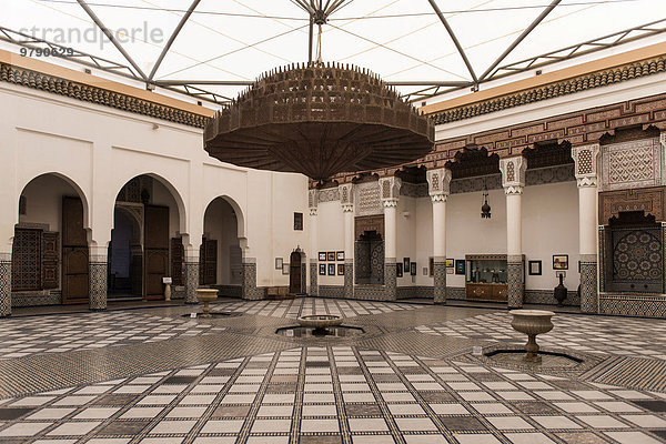 Musée de Marrakech  Marrakesch Museum im Dar Menebhi Palast  Innenhof  Marrakesch  Marokko  Afrika