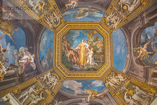 Deckenfresko  Apollon und die Musen von Tommaso Conca  1782-1787  Sala delle Muse  Raum der Musen  Vatikanische Museen  Rom  Italien  Europa