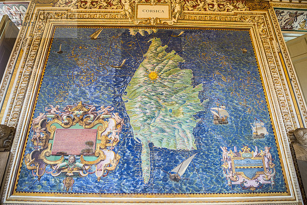 Antike Karte von Korsika  Galleria delle Carte Geografiche  Vatikanische Museen  Vatikanstadt  Italien  Europa