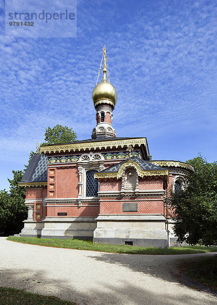 Russisch-orthodoxe Allerheiligen-Kirche  russische Kapelle  Kurpark  Bad Homburg  Hessen  Deutschland  Europa