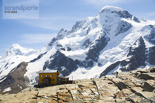 Gandegghütte  Monte Rosa Gruppe  Zermatt  Wallis  Schweiz  Europa
