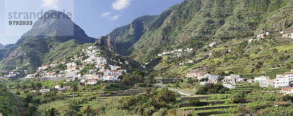 Bergdorf  Hermigua  La Gomera  Kanarische Inseln  Spanien  Europa