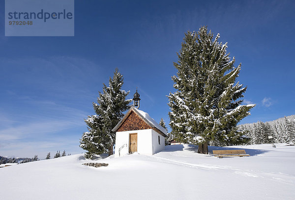 Kapelle Mariä Himmelfahrt  Winklmoosalm  Reit im Winkl  Chiemgauer Alpen  Oberbayern  Bayern  Deutschland  Europa
