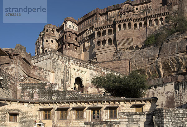 Mehrangarh-Festung  Jodhpur  Rajasthan  Indien  Asien