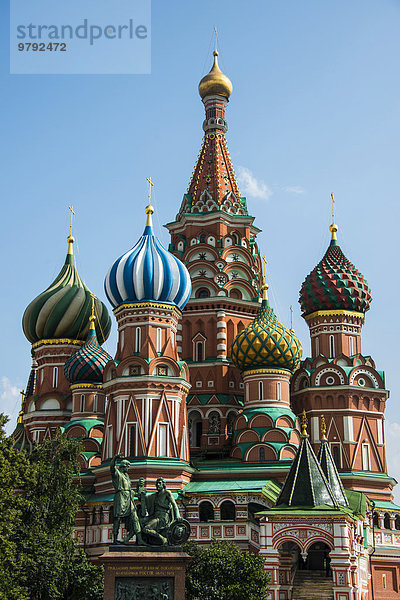 Kathedrale des seligen Basilius  Basilius-Kathedrale  auf dem Roten Platz in Moskau  Russland  Europa