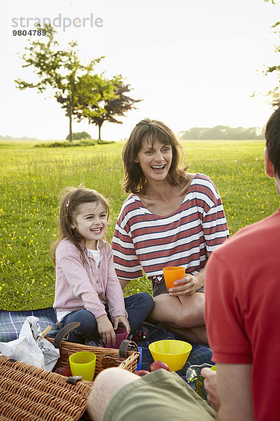 Außenaufnahme Sommer Picknick Menschliche Eltern 2 freie Natur