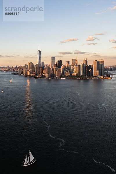 Skyline Skylines Sonnenuntergang Manhattan