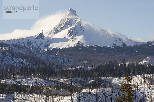 Landschaftlich schön landschaftlich reizvoll Berg Schneedecke Ansicht