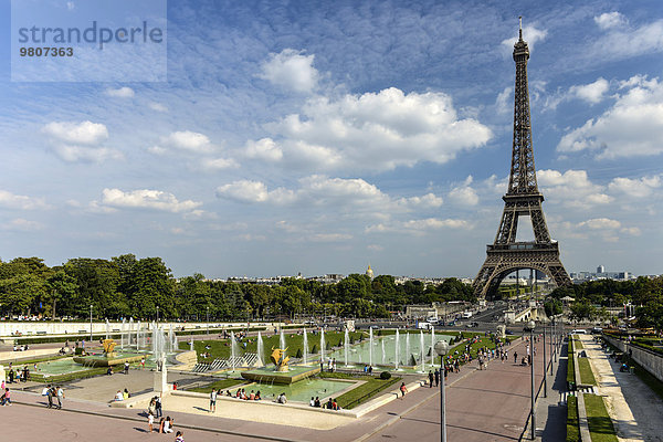 Eiffelturm  Tour Eiffel  Jardins du Trocadéro  Trocadero Gärten  Paris  Frankreich  Europa