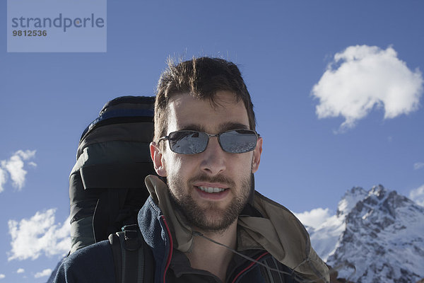 Porträt eines Bergsteigers am Berg  Santiago  Chile