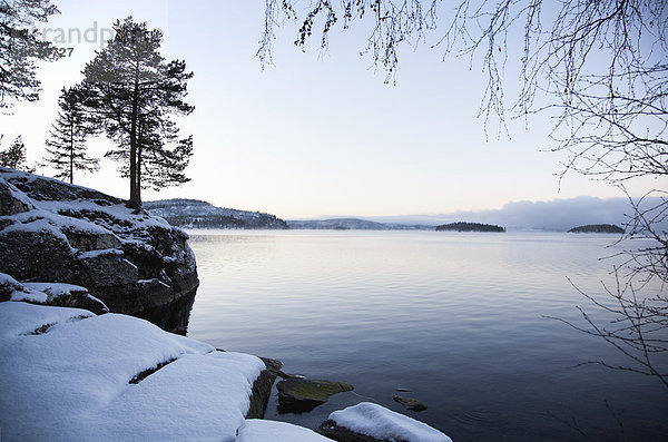 Verschneite Landschaft  Trondheim  Norwegen