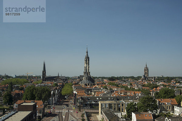 Niederlande  Delft  Blick auf die Altstadt mit Nieuwe Kerk