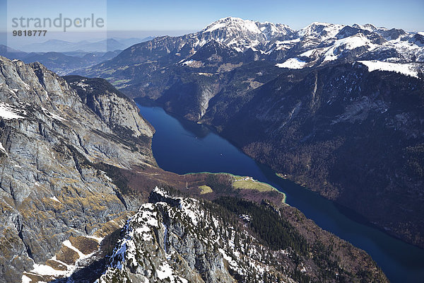 Deutschland  Bayern  Luftaufnahme der Alpen mit Königssee