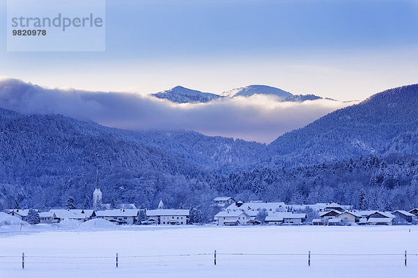 Deutschland  Bayern  Oberbayern  Chiemgau  Marquartstein  Wintermorgen