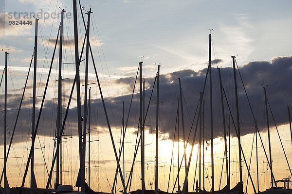Sonnenuntergang Schiffsmast Mast