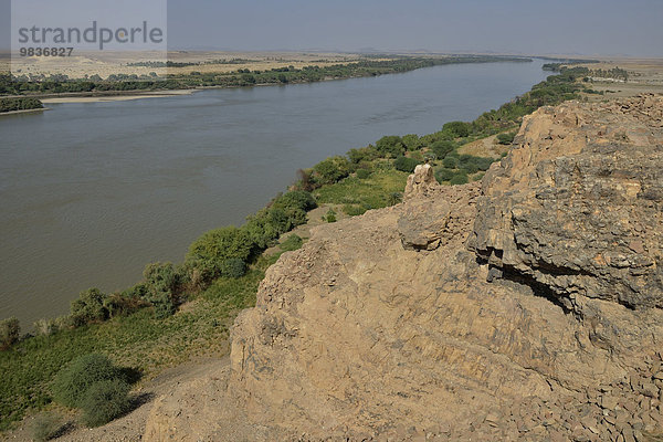 Landschaft beim dritten Katarakt des Nil  bei Kerma  asch-Schamaliyya  Nubien  Sudan  Afrika