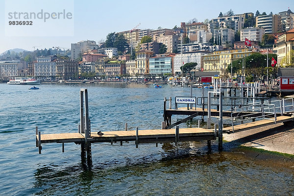 Anlegestelle Gandria  Lago di Lugano  Luganersee  Lugano  Tessin  Schweiz  Europa