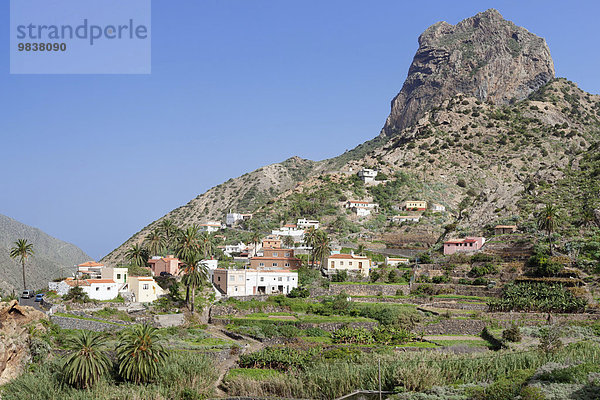 Ortsansicht  Vallehermoso  Roque Cano  La Gomera  Kanarische Inseln  Spanien  Europa