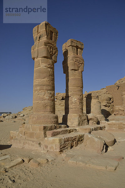 Säulen  Hathor-Tempel  Gebel Barkal  Karima  asch-Schamaliyya  Nubien  Sudan  Afrika