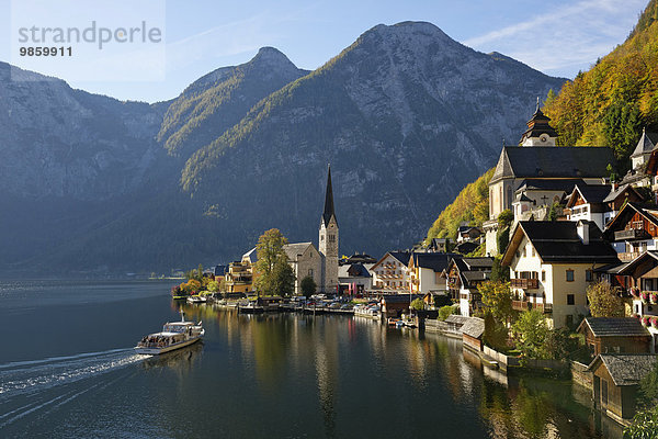 Ortsansicht Hallstatt  Hallstätter See  UNESCO-Welterbe Hallstatt-Dachstein Salzkammergut  Oberösterreich  Österreich  Europa