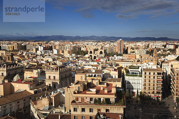 Panoramablick auf Valencia  Comunidad Valenciana  Spanien  Europa