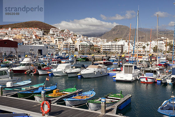 Marina und Hafen  Los Cristianos  Teneriffa  Kanarische Inseln  Spanien  Europa