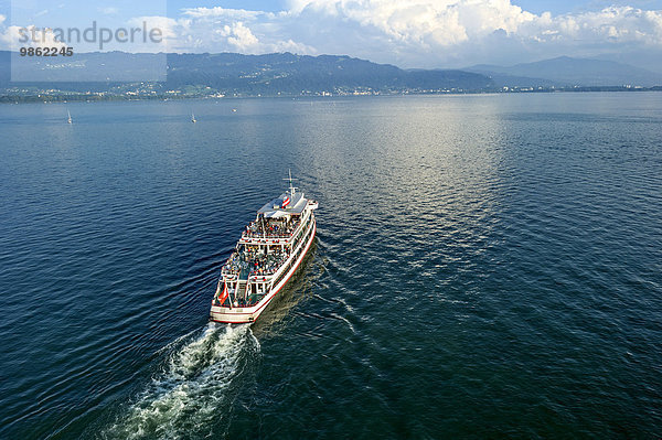 Passagierschiff Vorarlberg auf dem Bodensee  Lindau  Schwaben  Bayern  Deutschland  Europa