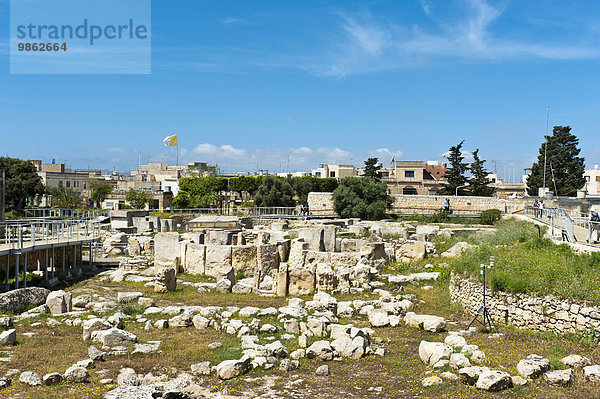 Ausgrabungsstätte  jungsteinzeitliche Tempel-Anlage  Tarxien  Malta  Europa