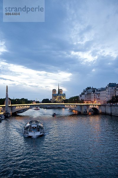 Paris Hauptstadt Frankreich Europa Nacht Hintergrund Fluss Seine