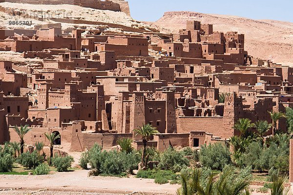 Afrika Marokko Aït Benhaddou Es ist eine befestigte Stadt oder ein Karear entlang der ehemaligen Karawanenstraße zwischen der Sahara und Marrakesch