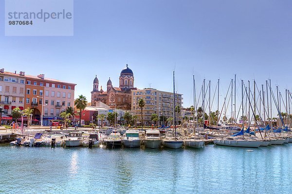 Hafen Frankreich Hintergrund Kirche Cote d Azur