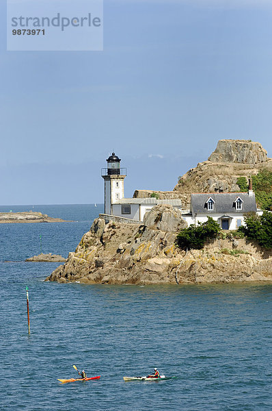 Fotografie Wohnhaus Gebäude bizarr Leuchtturm Insel Kalender Postkarte Karte Freiheit Bucht Bretagne