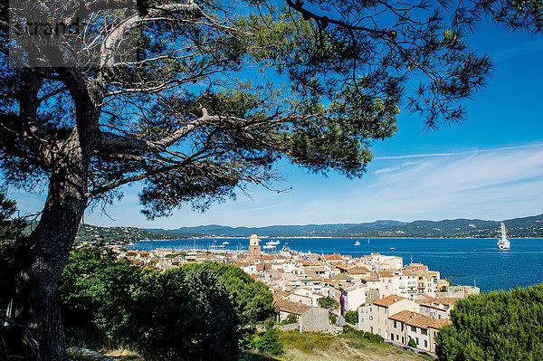 Dach Panorama Küste Ansicht Saint Tropez