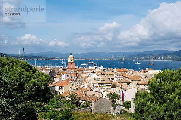 Dach Panorama Küste Ansicht Saint Tropez