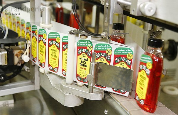 Farbaufnahme Farbe gebraucht Blume französisch dippen Industrie Produktion Wahrzeichen Blütenblatt rot Parfüm Erfolg Kokosnuss Emblem zusätzlich Sonnenschutz Französisch-Polynesien Haar etikettieren Öl Polynesien Tahiti Tiki