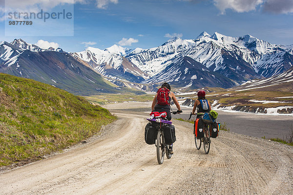 Nationalpark Frau Tagesausflug 2 Fahrrad Rad Denali Nationalpark