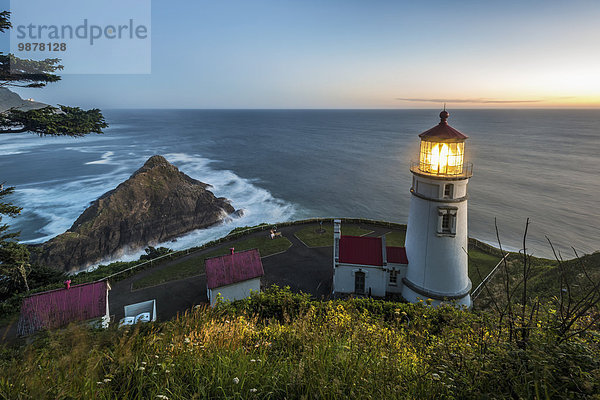 Amerika Leuchtturm Verbindung Abenddämmerung Oregon