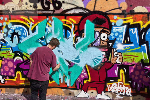 Tunnel London Hauptstadt Straße England Künstler Graffiti