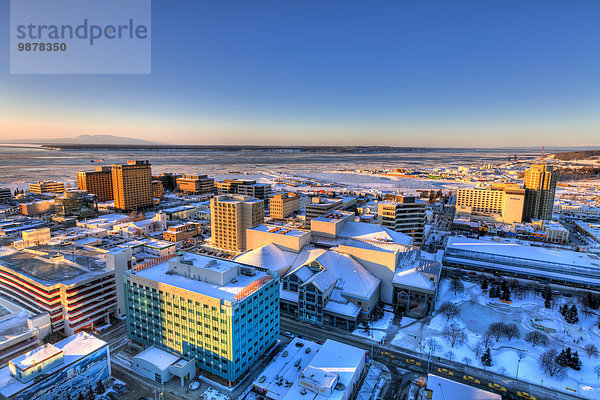 Ansicht Luftbild Fernsehantenne Anchorage Innenstadt