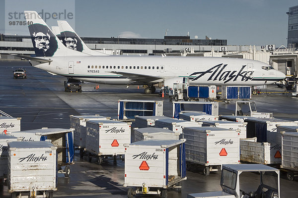 Flughafen Asphalt Globalisierung Flugreise Alaska Anchorage